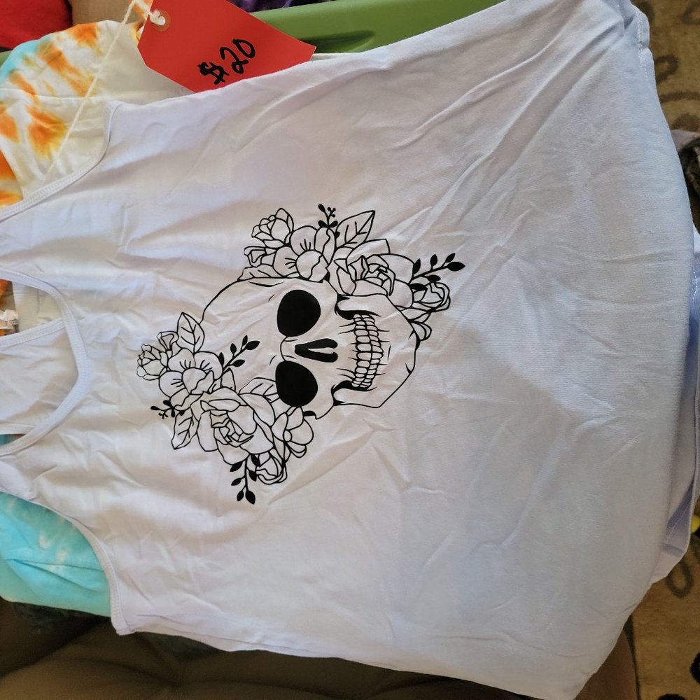 Skull ombre hand dyed shirt